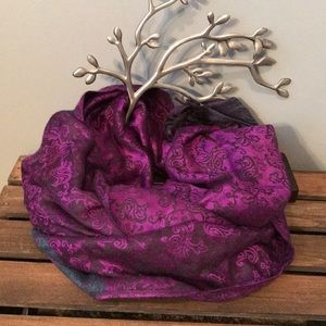 Vibrant Purple and teal Cashmere pashmina